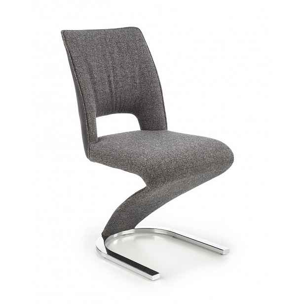 Jídelní židle šedá / chrom - výška: 92 cm