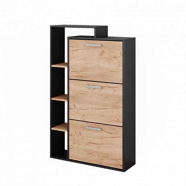 Vicco VÝKLOPNÍK NA BOTY Orlando Zlatý dub power/antracit 80 x 128.3 cm se 3 přihrádkami