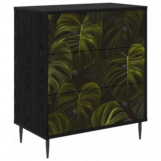 vidaXL Příborník ELBURG Tisk z palmového listu 66 x 36,5 x 76 cm