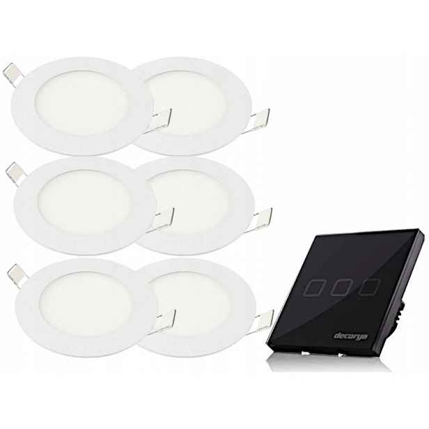 Sada stropních svítidel Halogen 3W 6x spínač