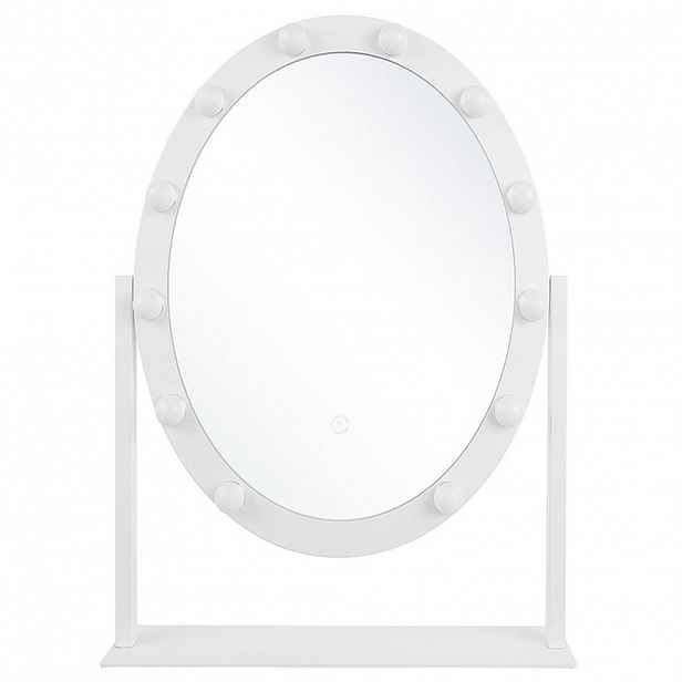 Beliani KOUPELNOVÉ ZRCADLO s LED osvětlením oválné 50/60 cm Rostrenen