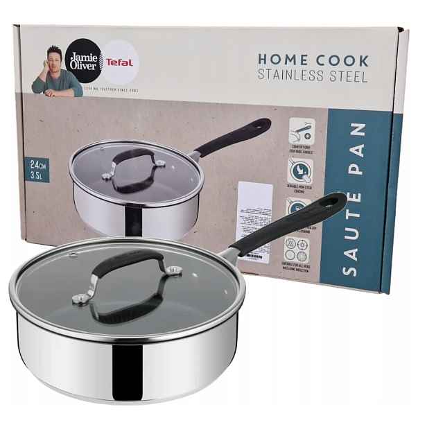 Hluboká Pánev Tefal Titanová 24 CM Jamie Oliver Inox Ocel Plyn/indukce