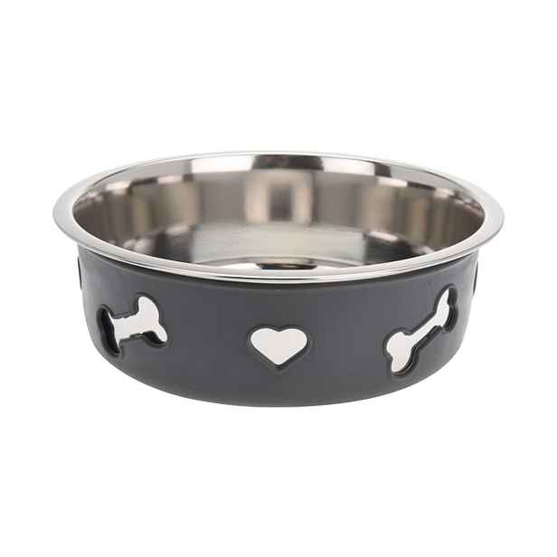 Pets Collection Kovová miska pro psa BONES 2 l šedá