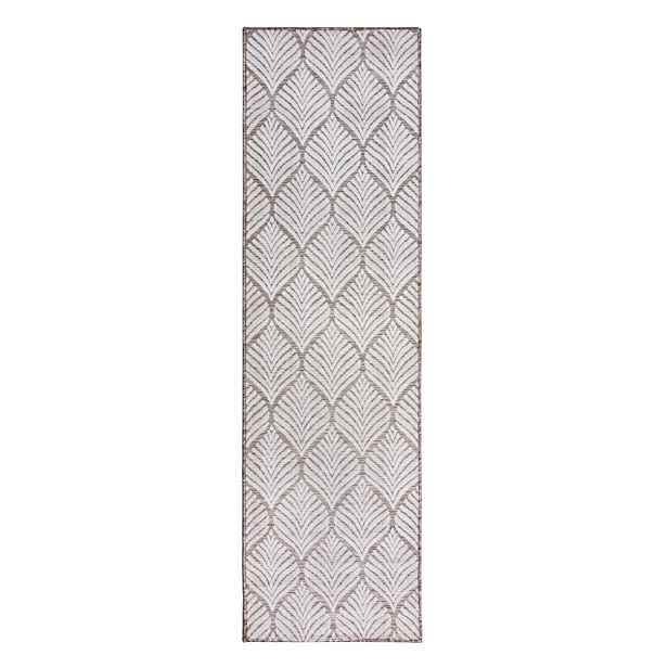 Vnitřní a venkovní koberec slonovinový 66x230 cm Elm Leaf – Flair Rugs