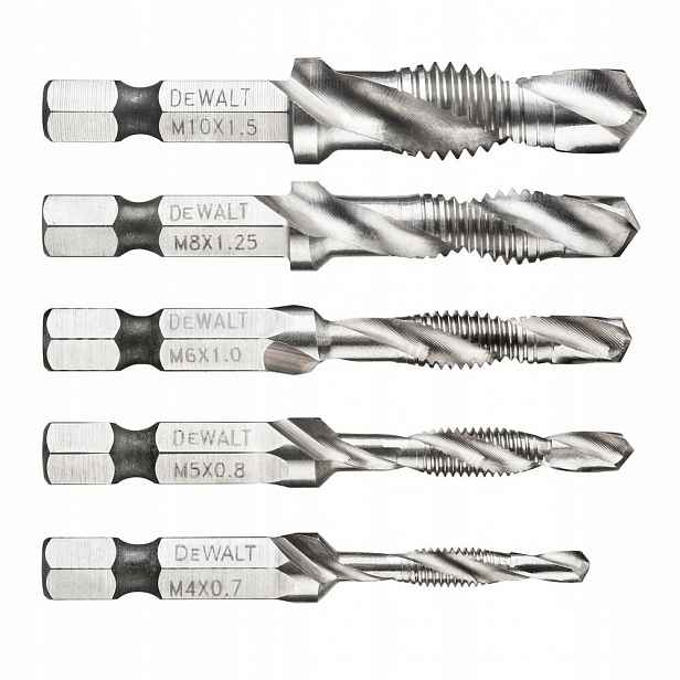 5ks vrtáků 3v1 do kovu, velikosti M4-M10, Dewalt [DT50060-QZ]
