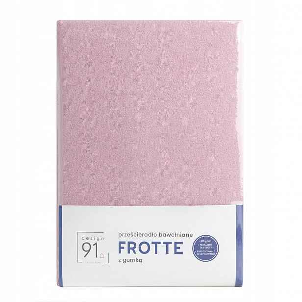 Froté prostěradlo S Gumičkou 200x220, silné, pudrové