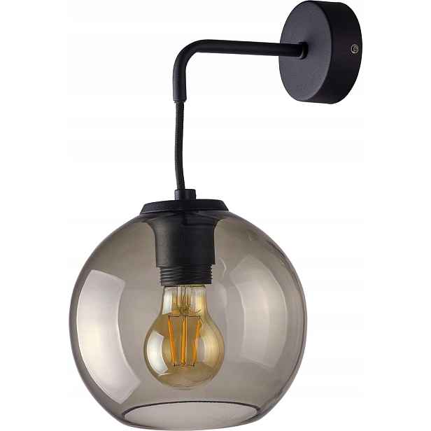 Nowodvorski nástěnné svítidlo vetro černé sklo e27 1x60w ip20