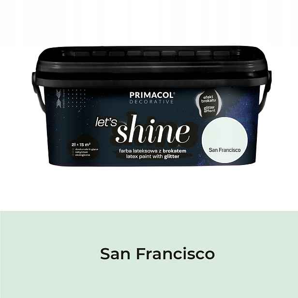 Primacol Let's Shine Dekorativní Barva Se Třpytkami San Francisco 2L Zelená