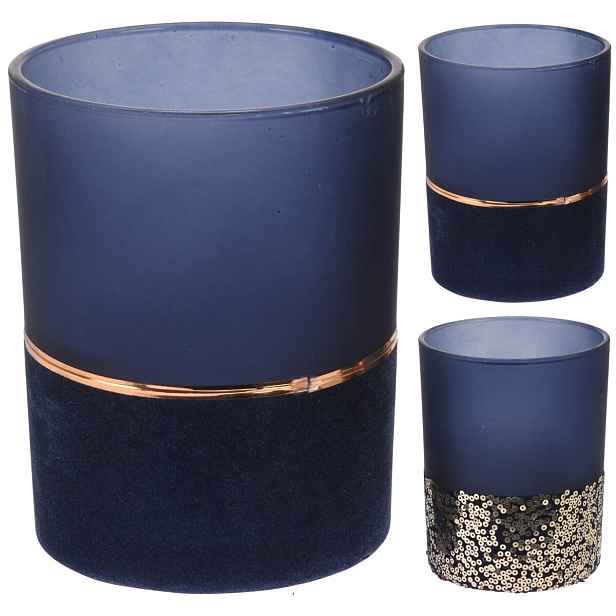 PROHOME - Svícen 12cm Velvet různé dekory
