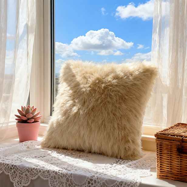 TEMU Khaki barevný povlak na polštář z imitace vlny, jednobarevný, měkký a šetrný k pokožce, dekorativní potah na polštář do domácnosti, bez vložky