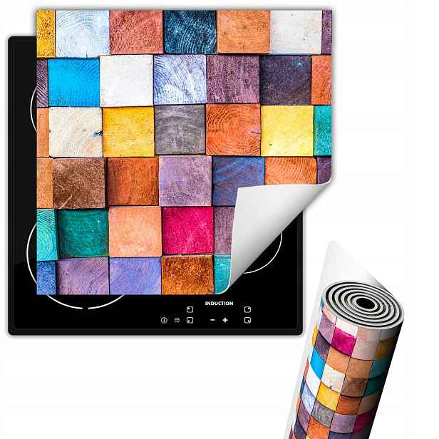 Vinylová Ochranná Podložka Na Indukční Desku 50x52 Mozaika Dřevo