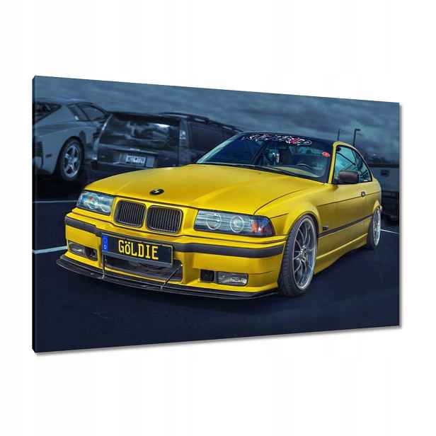 Obrazy 120x80 Zlatý automobil Bmw Auto