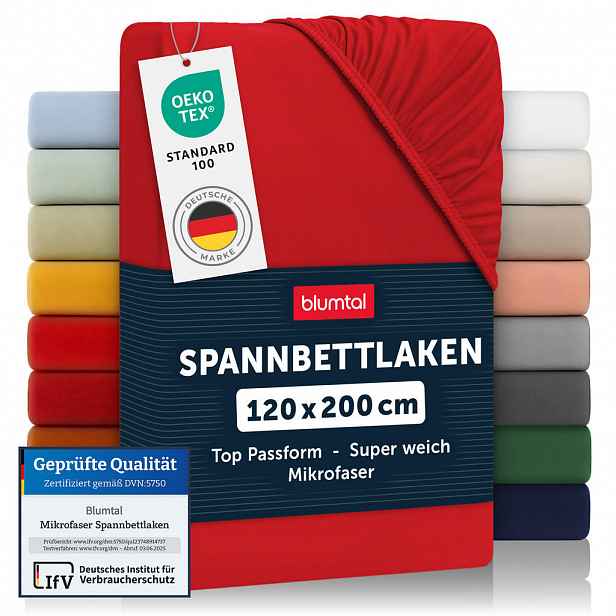 Blumtal NAPÍNACÍ prostěradlo z mikrovlákna, 120/200/30 cm, Červená