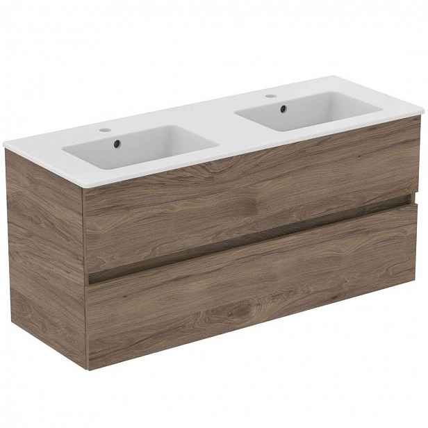 Ideal Standard Eurovit+ - Skříňka s dvojumyvadlem, 55x120x44 cm, 2 zásuvky, ořech R0576Y9