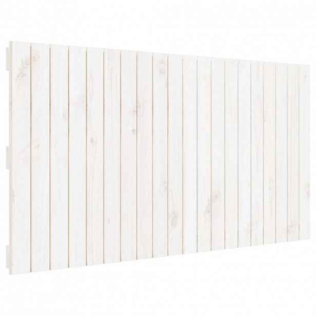 vidaXL Nástěnné čelo postele bílé 127,5x3x60 cm masivní borové dřevo