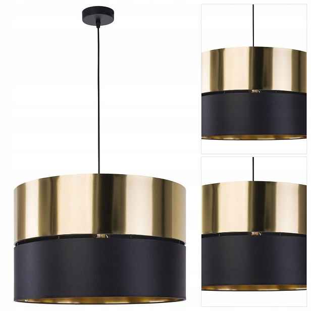 Závěsná lampa Hilton černá se zlatým leskem, funkční design Tk Lighting