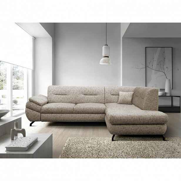 MID.YOU ROHOVÁ SEDAČKA, textil, světle hnědá