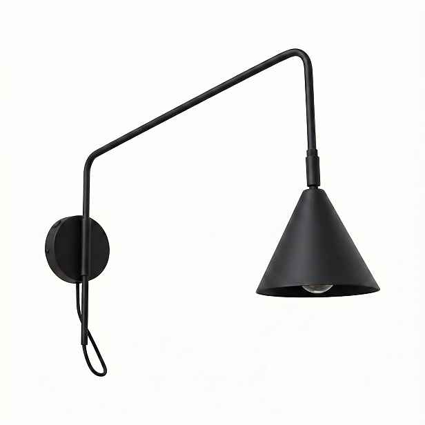 Nástěnná lampa Nox 1 černá s vypínačem Lampa na výložníku nad postelí Sollux