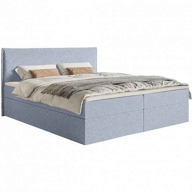 Selsey BOXSPRINGOVÁ POSTEL Softie nebeská modrá ženylka 180x200 cm