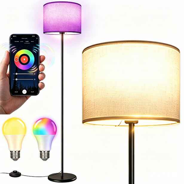 Stojací Led Stojací Lampa Na Čtení S Nastavitelným Stínítkem A Vypínačem E27