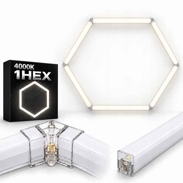 Stropní Svítidlo Hexagon 1 Led bílý 92x79 Cm 42W showroom studio výkonný 4000K