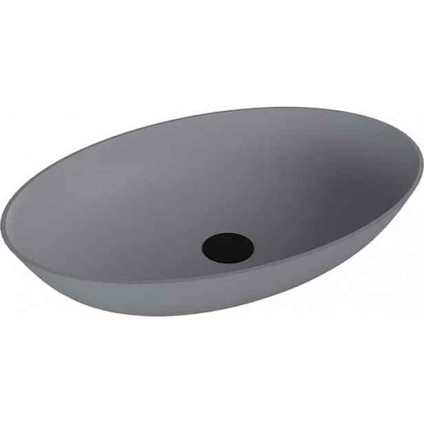 Umyvadlo na desku Polysan Banera 60x40 cm šedá matná bez přepadu 14397.31