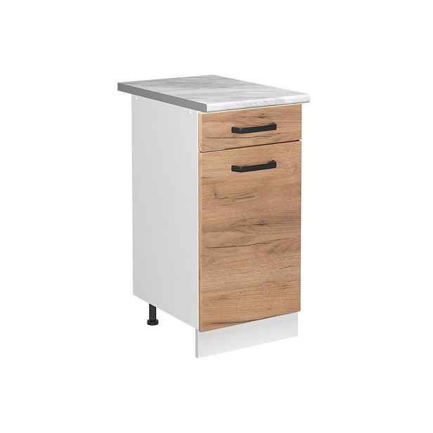 Vicco SKŘÍŇKA POD DŘEZ R-Line, Zlatý mocný dub/Bílá, 40 cm pracovní deska Mramor