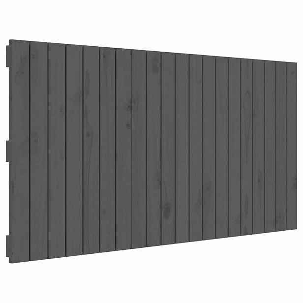 vidaXL Nástěnné čelo postele šedé 127,5x3x60 cm masivní borové dřevo
