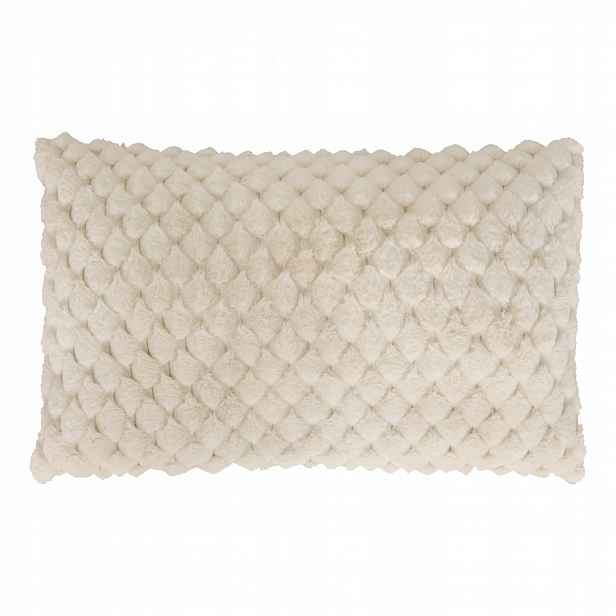 Žakárová Polštář Poduška Polyester Kožíšek 50 X 80 CM Béžová