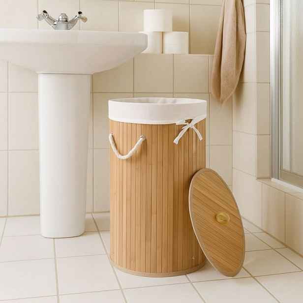 Juskys 106285 koš na prádlo 55 l bambus