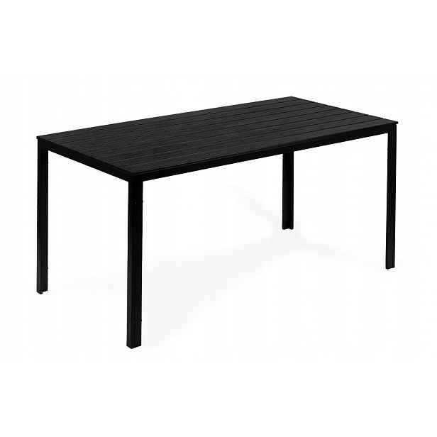 Zahradní stůl pro 6 osob 156x78 cm polywood nábytek na terasu černý MultiGarde