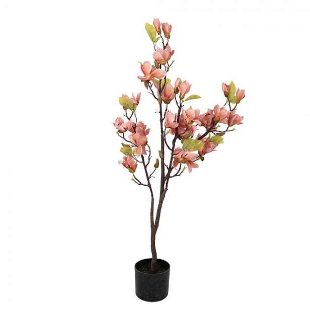 Dekorační stromek Magnolia s lososovými květy - 20*15*120 cm Clayre & Eef