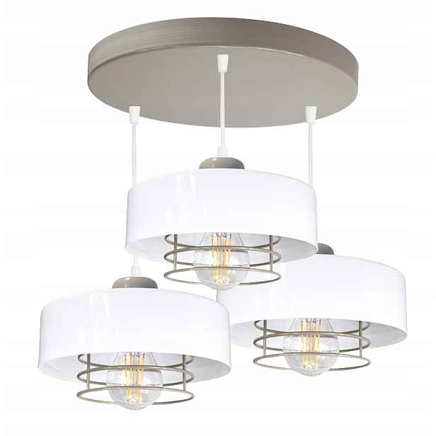 Lustr závěsné stropní svítidlo Loft bílá šedá stropní lampa do obývacího pokoje