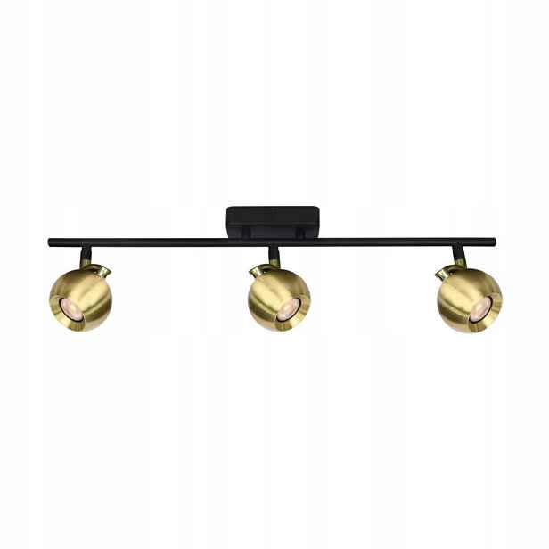 Spot Lampa Stropní Reflektor Černá Zlatá 3xGU10 Hliník Lafin Italux