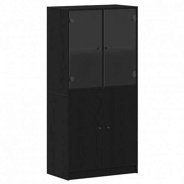 vidaXL Vysoký bufet Černý dub 68 x 37 x 142 cm