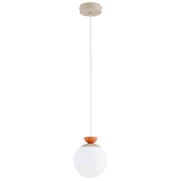 Závěsná lampa béžovo-oranžová skleněná koule 1xE14 10W Alfa