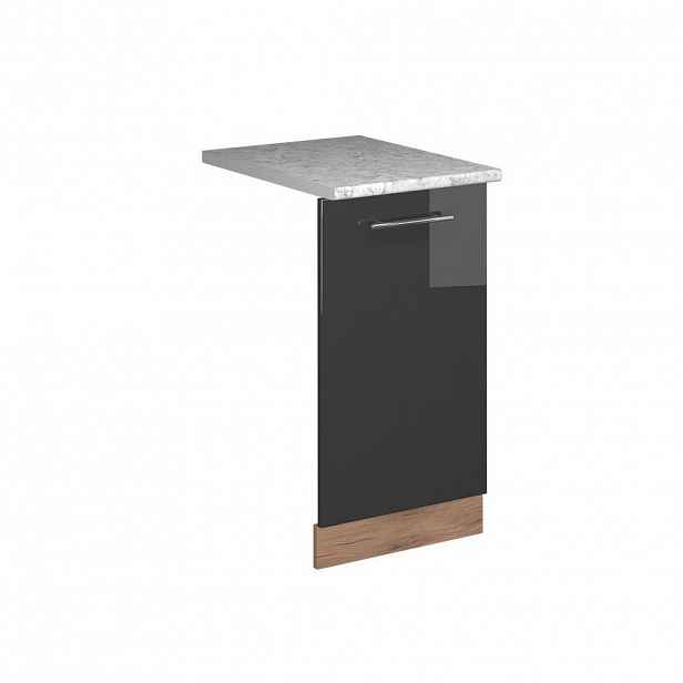 Vicco ČELNÍ PANEL MYČKY Fame-Line Antracitový vysoký lesk 45 cm s pracovní deskou