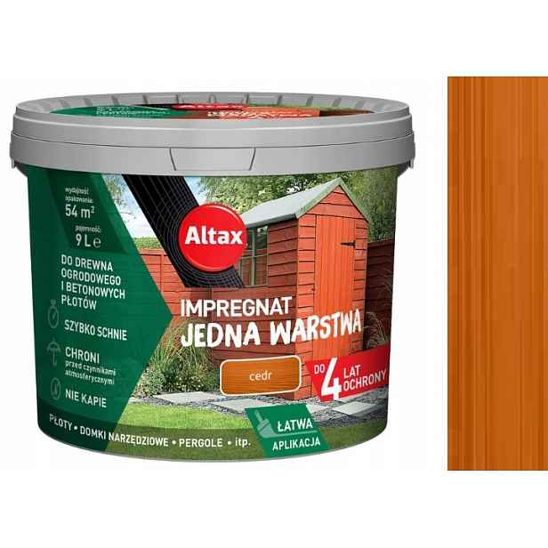 Altax Impregnát Na Zahradní Dřevo 9 L Cedr