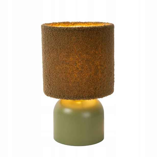 Hnědá stolní lampa Woolly s teplým leskem do kanceláře 01/33/Lucide