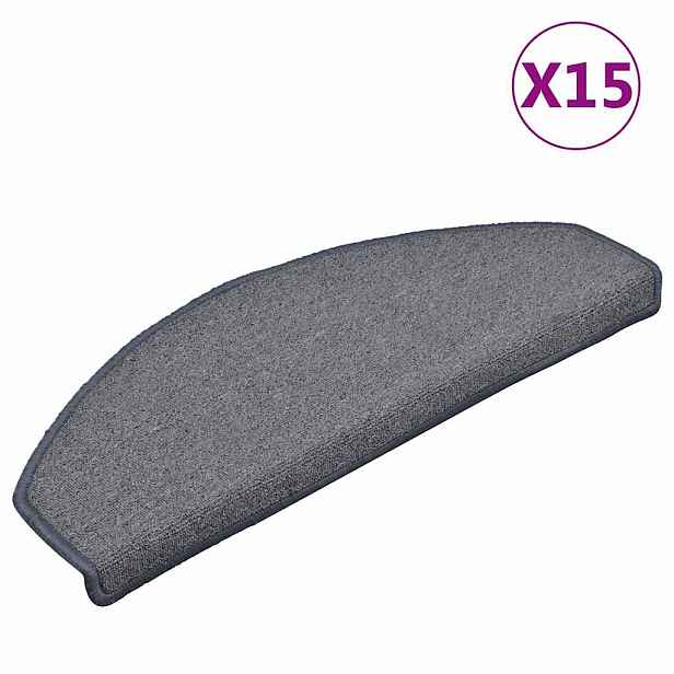 vidaXL Rohožky na schody 15 ks 65 x 24 x 4 cm Světle šedá a modrá