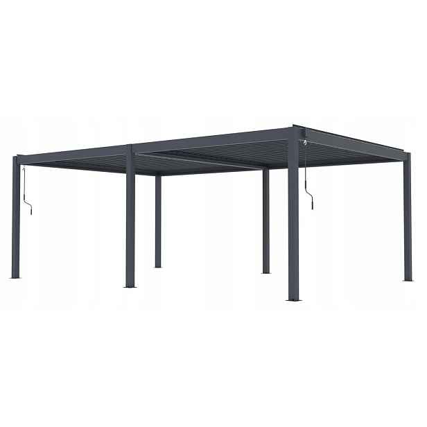 Bioklimatická pergola G21 Austin 6x4m antracitová hliníková BP-G21-6X4M