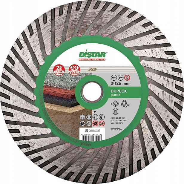 Diamantový kotouč Distar Duplex pro řezání žuly 125 mm/M14 125 x 22,2 mm