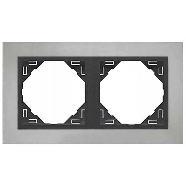 Efapel Metallo Rámeček 2X Chrom Grafit 90920 Trs