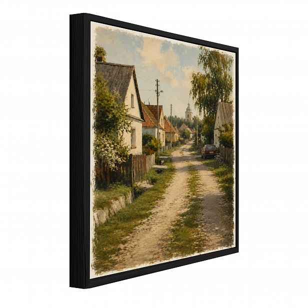 Obraz V Černém Rámu Na Plátně Venkovská Krajina Obývací Pokoj Ložnice 100x70