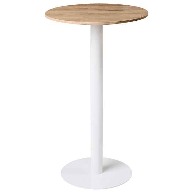 Beliani VYSOKÝ STŮL Světle hnědý/Bílý 60/60 cm Morella
