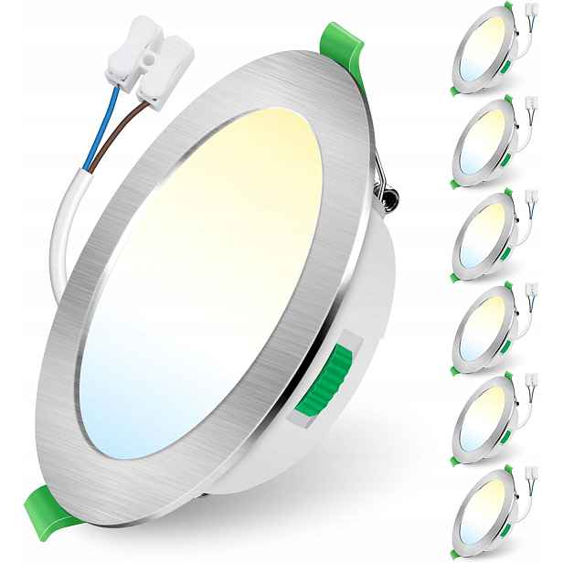 6 Ks Stropní svítidlo Ø148 mm 10 W 3000K-6500K 750LM