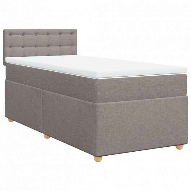 vidaXL Box spring postel s matrací taupe 80x200 cm textil