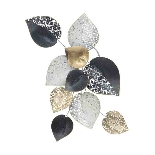 Mauro Ferretti Kovová nástěnná dekorace Half Leaf 40 cm vícebarevná/zlatá