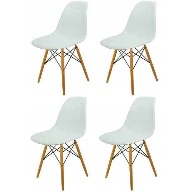 Sada 4 kusů židlí Design Dsw France Bílá