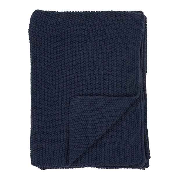Tmavě modrá deka z recyklované bavlny 130x170 cm Santos – House Nordic